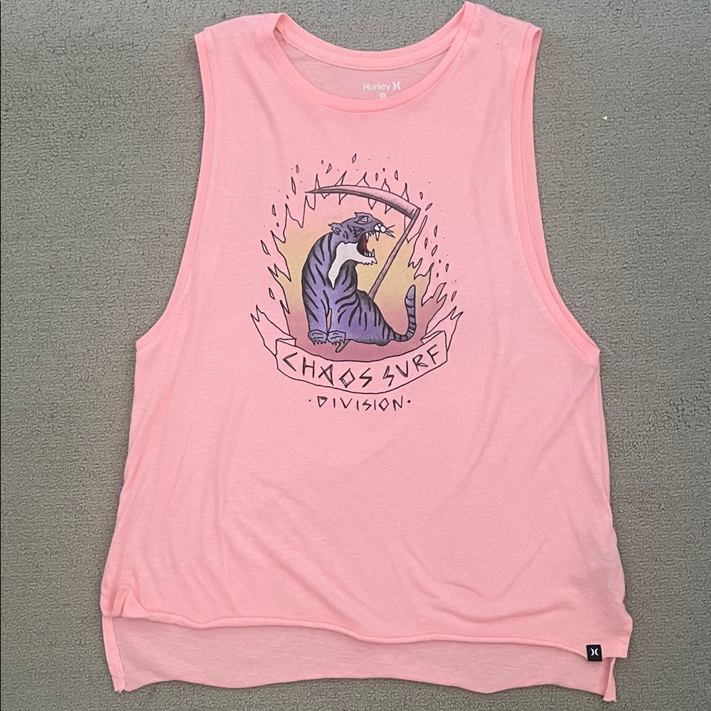 Hurley Chaos Surf Pink Muscle Tee